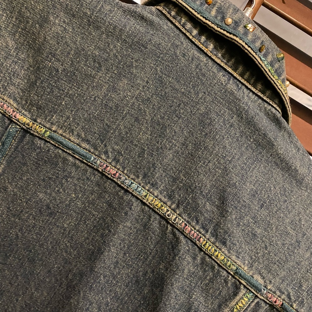 Mary Frances Blue Denim Jacket with Colorful Embellishments - Picture 8 of 9